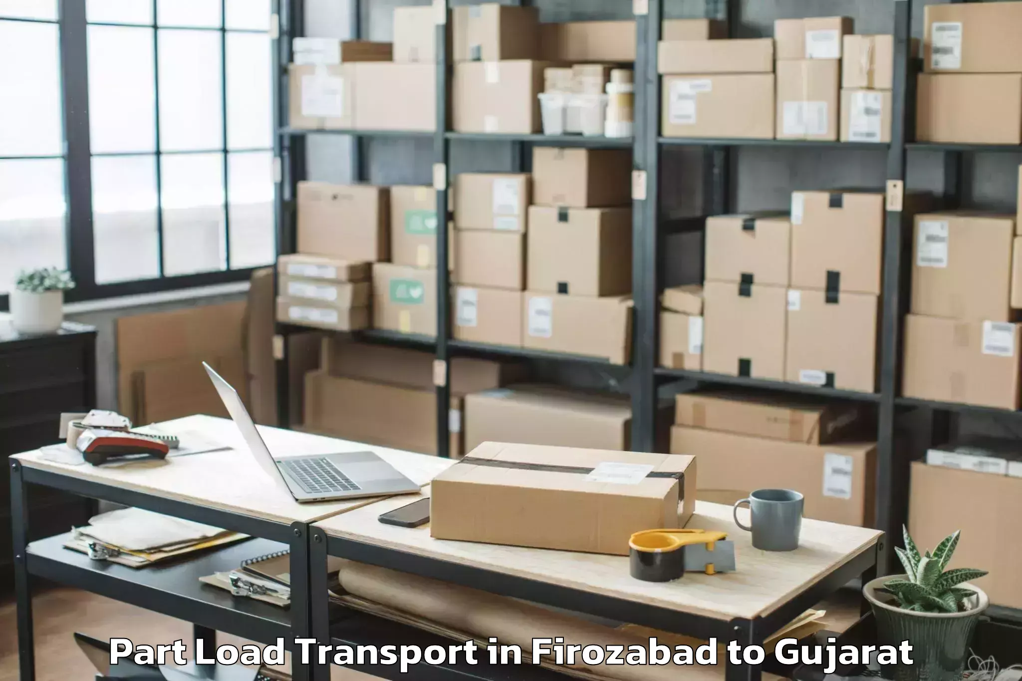 Expert Firozabad to Nadiad Part Load Transport